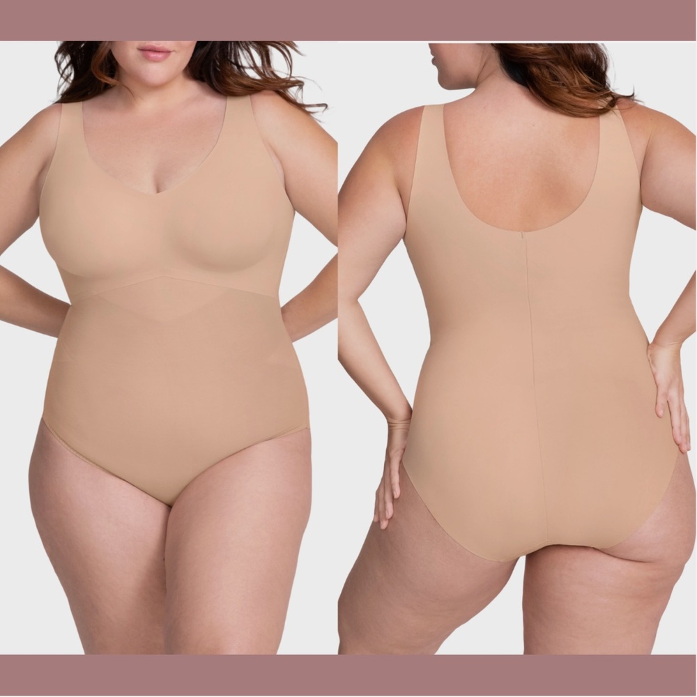 NEW $99 Honeylove [ 3X ] Padded Tank Bodysuit Brief in Sand‎ Nude